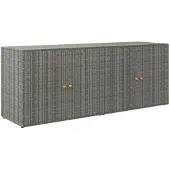 vidaXL Tuinkast 198x55,5x80 cm poly rattan grijs