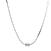 Go Dutch Label Collier gladde slang 2 open hartjes Goud