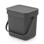 Brabantia Sort & Go afvalemmer 3 liter dark grey |
