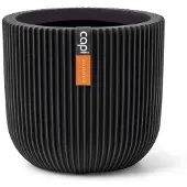 Capi Europe - Bloempot bol Groove Black & Gold - 8x6 - Zwart - Opening Ø5.6 - Bloempot voor binnen - 5 jaar garantie - BGVBL131
