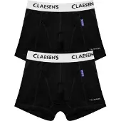 Claesen's - Jongens Boxershorts 2-pack Zwart - Black - 95% Katoen - 5% Lycra