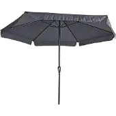 Lesli Living Gemini Parasol - Stokparasol 3 meter - 6 metalen baleinen - Grijs
