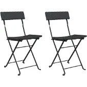 vidaXL Bistrostoelen inklapbaar 2 st poly rattan en staal zwart