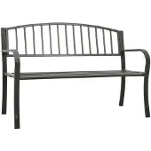 vidaXL Tuinbank 120 cm staal grijs