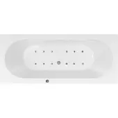 Lambini Designs Round bubbelbad 190x90cm pneumatisch 12 aerojets chroom
