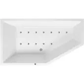 Lambini Designs Florence bubbelbad 160x90cm elektronisch links 12 aerojets chroom