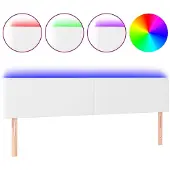 vidaXL Hoofdbord LED 160x5x78/88 cm kunstleer wit