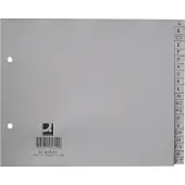 Q-CONNECT tabbladen, ft 18 x 22,5 cm, PP, 2-gaatsperforatie, set van A-Z, grijs 25 stuks