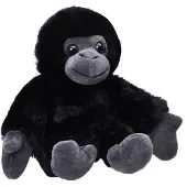 Wild republic knuffel gorilla junior 18 cm pluche zwart