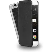 Azuri booklet transparant backcover & magnetische sluiting - zwart - Huawei P9 Lite
