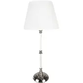 Clayre & Eef Tafel lamp, diameter 18 cm, hoogte 44 cm, wit, zilverkleurig, ijzer