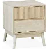 Sweeek Nachtkastje, walnoothout decor, Linear, L 40 x B 39 x H 48cm Naturel