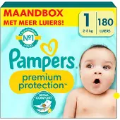 Pampers Premium Protection Luiers Maat 1 – Maandbox 180 Luiers