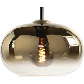 Highlight Hanglamp Bellini Zwart Recht 5 Licht Fade Amber Glas