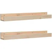 vidaXL Wandschappen 2 st 80x12x9 cm massief grenenhout