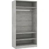 vidaXL Kledingkast 100x50x200 cm bewerkt hout betongrijs
