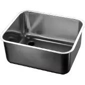 CombiSteel enkele spoelbak 34x30x20cm. †“ RVS - Vlakinbouw/ onderbouw