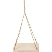 Clayre & Eef Plantenhanger 40x25x3/63 cm Beige Hout Vierkant Hangpot Beige Hangpot