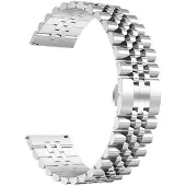 SmartphoneClip Horlogeband - Metaal Schakel Luxe - 20mm Zilver - Horlogebandjes