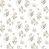 Noordwand Behang Blooming Garden 6 Flowers and Plants wit en grijs