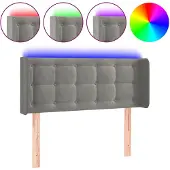 vidaXL Hoofdbord LED 83x16x78/88 cm fluweel lichtgrijs
