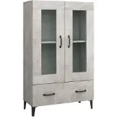 vidaXL Hoge kast 70x31x115 cm bewerkt hout betongrijs