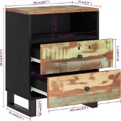 vidaXL Nachtkastje 50x33x62 cm massief gerecycled hout en bewerkt hout