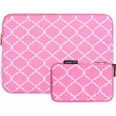 Canvasartisan Laptop Sleeve 14 inch Quatrefoil Roze + Accessoires Etui