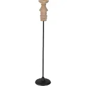 Clayre & Eef Kandelaar 75 cm Zwart Bruin Hout Ijzer Kaarsenhouder