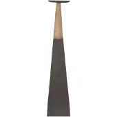 Clayre & Eef Kandelaar 60 cm Grijs Bruin Hout Ijzer Vierkant Kaarsenhouder Grijs Kaarsenhouder