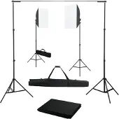vidaXL Fotostudioset met softboxlampen en achtergrond