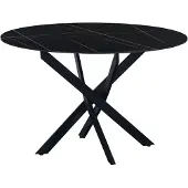 Dimehouse Eettafel Vivian marmerlook | natuursteen zwart x76 cm eettafels | NADUVI