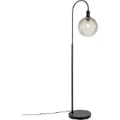 QAZQA Design vloerlamp zwart met smoke glas - Chico