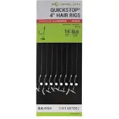 Korum Big Fish Supersteel Allrounder Quickstop 4” Hair Rigs Barbless (8pcs) - Maat : haak 10 - 0.28mm