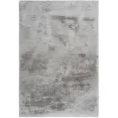 Muratap Emotion fluffy soft vloerkleed hoogpolig effen tapijt zilver grijs-