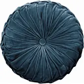 Laura Ashley Rosanna rond sierkussen velours - 35 cm - Dark Seaspray