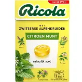 Ricola 6x Keelpastilles Citroen Munt Suikervrij Doosje 50 Gr