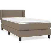 vidaXL Boxspringbed met matras, taupekleurig, 100x200 cm, met stoffen bekleding