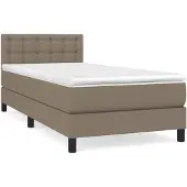 vidaXL Boxspringbed met matras, taupe, 80x200 cm, gestoffeerd