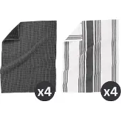 Tiseco Keukendoek Home Studio Combo Black (Set van 4) - 50 x 70 cm