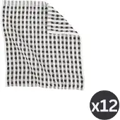 Tiseco Vaatdoek Home Studio Oman Black (Set van 6) - 32 x 35 cm