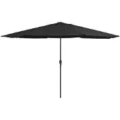 vidaXL Parasol met metalen paal 390 cm zwart