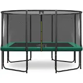 Magic Circle Pro Fiber Rechthoekige Trampoline 244 x 366 cm Groen met veiligheidsnet