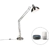 QAZQA Smart vloerlamp staal incl. Wifi A60 - Hobby