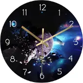 LW Collection | Keukenklok Charlie glas blauw 30x30 cm wandklokken | NADUVI