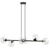 Emibig Hanglamp Glassy, dimbaar, zwart, Woon-/ Eetkamer, metaal, Modern, hanglamp