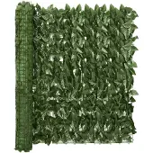 vidaXL Balkonscherm met donkergroene bladeren 500x100 cm
