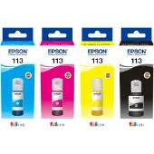Epson Multipack de 4 Bouteilles d'encre 113 Noir Jaune Cyan et Magenta