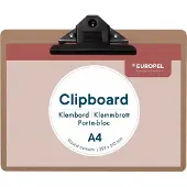 Europel Klembord A4 MDF Liggend Hout - 4 stuks
