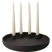 Goebel - Accessoires | Kandelaar Leisteen Smoke | Porselein - 30cm - 4 kaarsen